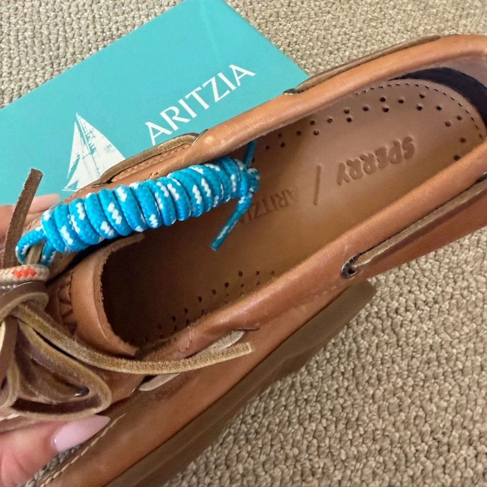 Aritzia x Sperry collab boat shoes with paracord laces